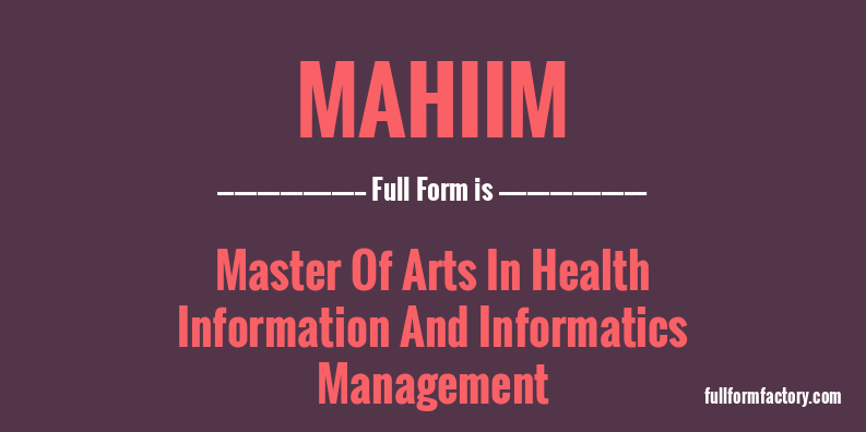 mahiim-full-form