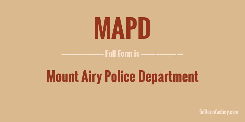 mapd-full-form