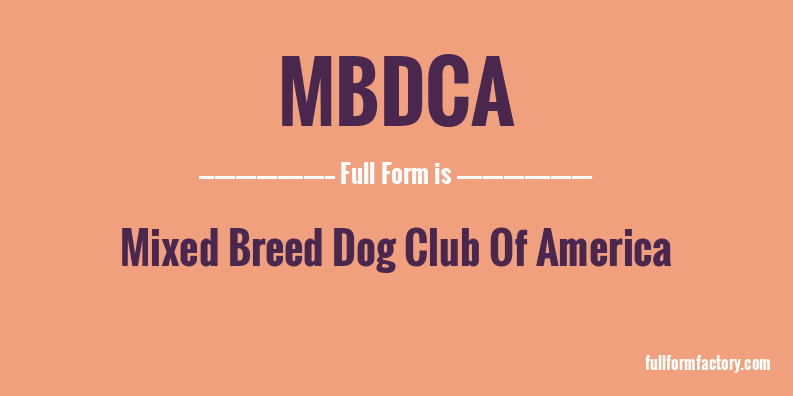 mbdca-full-form