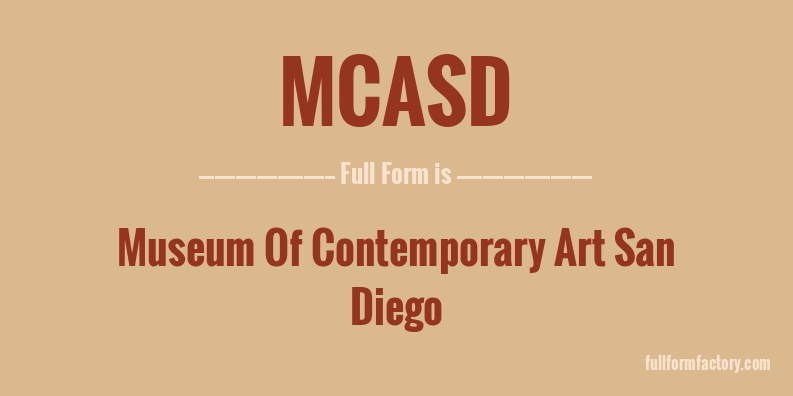 mcasd-full-form