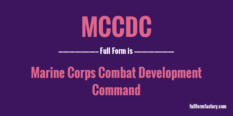 mccdc-full-form