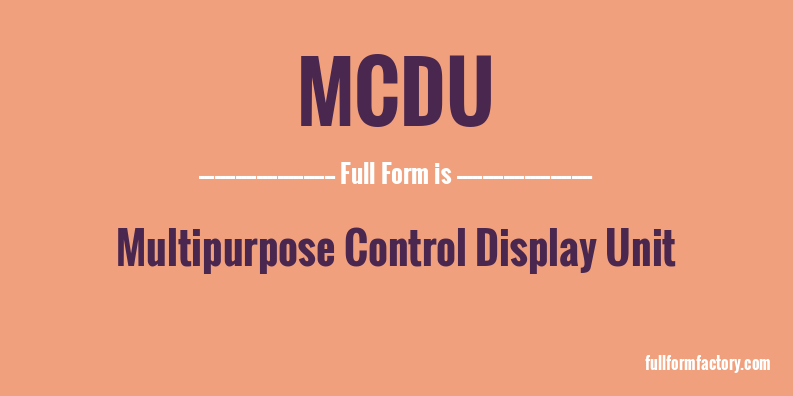 mcdu-full-form