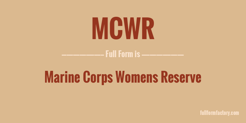 mcwr-full-form