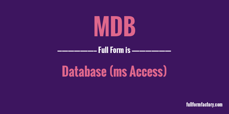 mdb-full-form