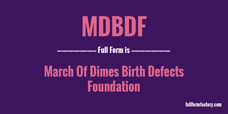 mdbdf-full-form