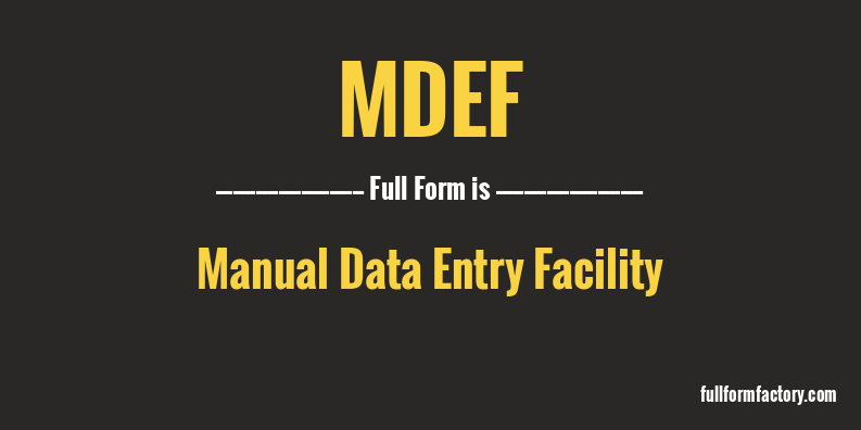 mdef-full-form