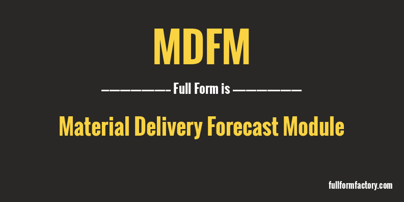 mdfm-full-form