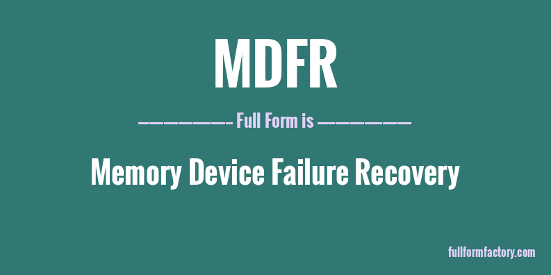 mdfr-full-form