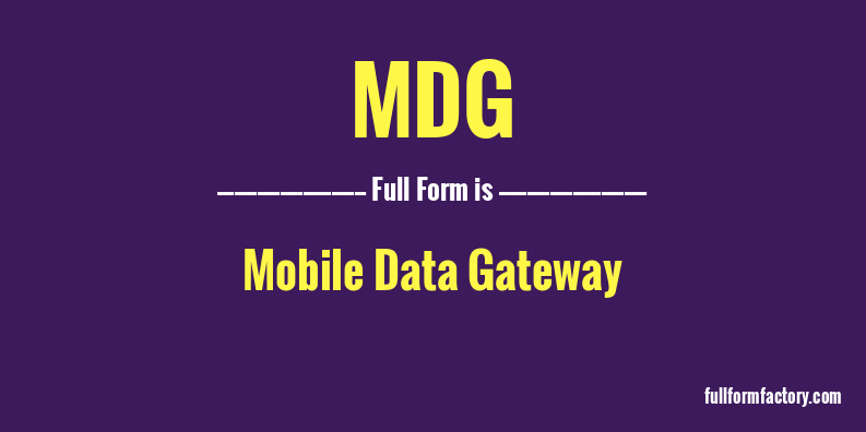 mdg-full-form