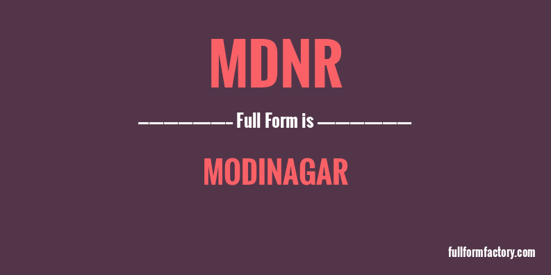 mdnr-full-form
