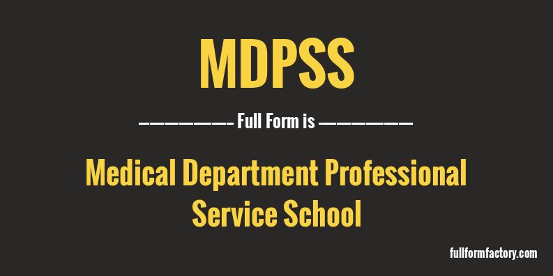 mdpss-full-form