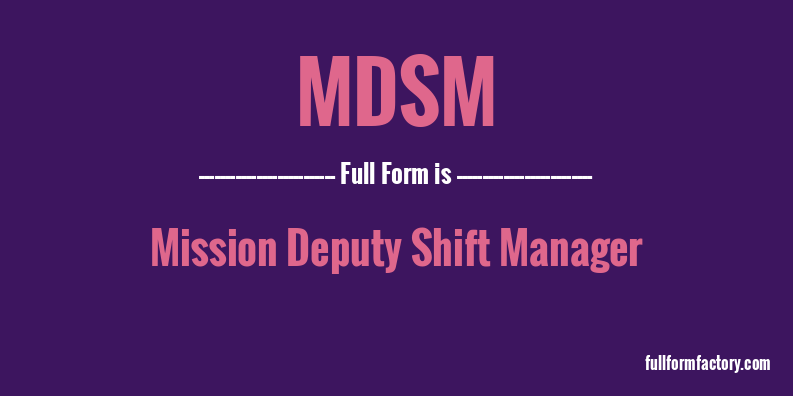 mdsm-full-form