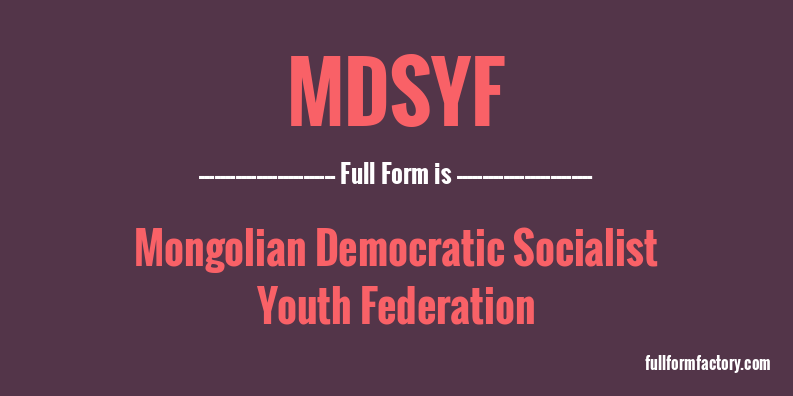 mdsyf-full-form