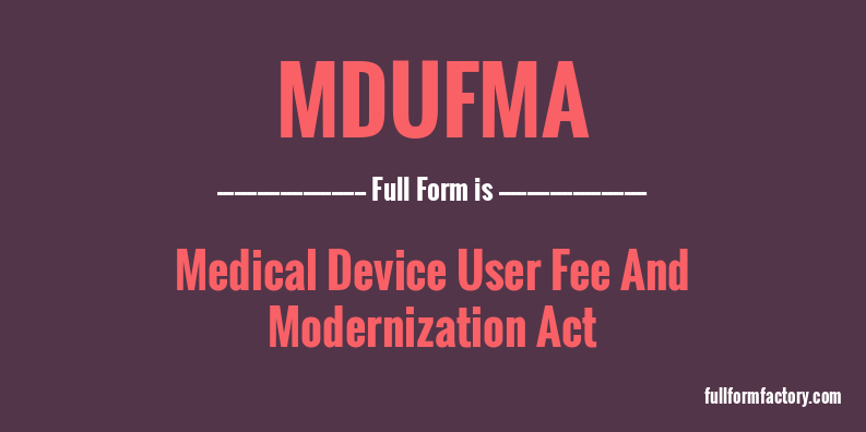 mdufma-full-form
