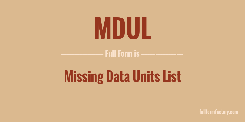 mdul-full-form
