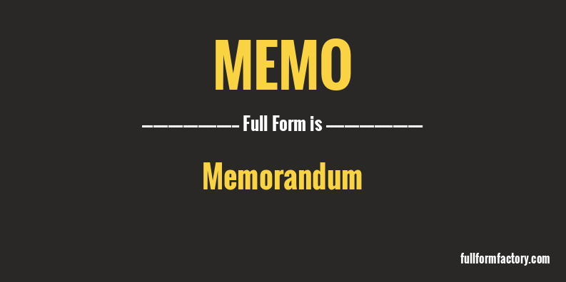 memo-full-form