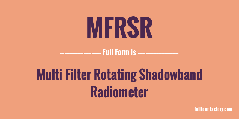 mfrsr-full-form