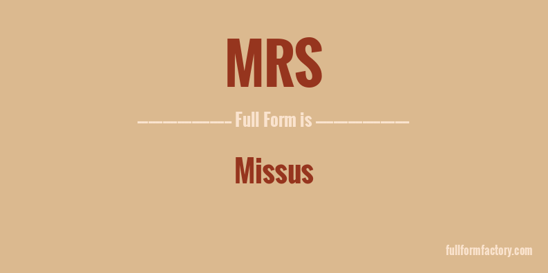 mrs-full-form
