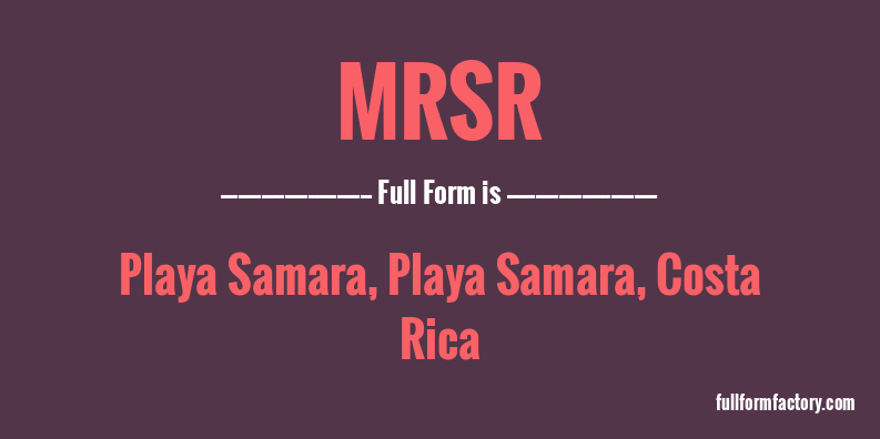 mrsr-full-form