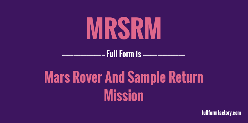 mrsrm-full-form