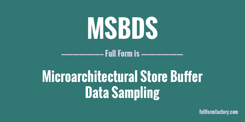 msbds-full-form