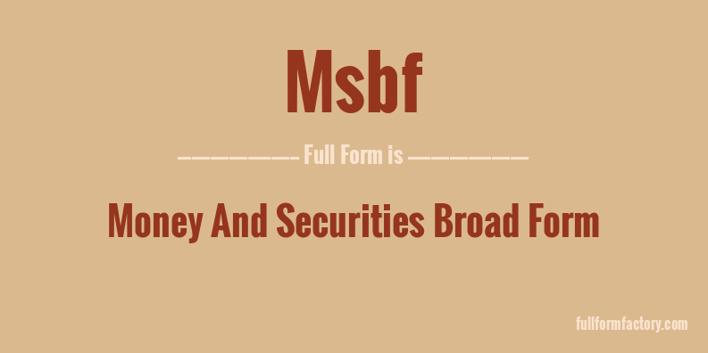 msbf-full-form