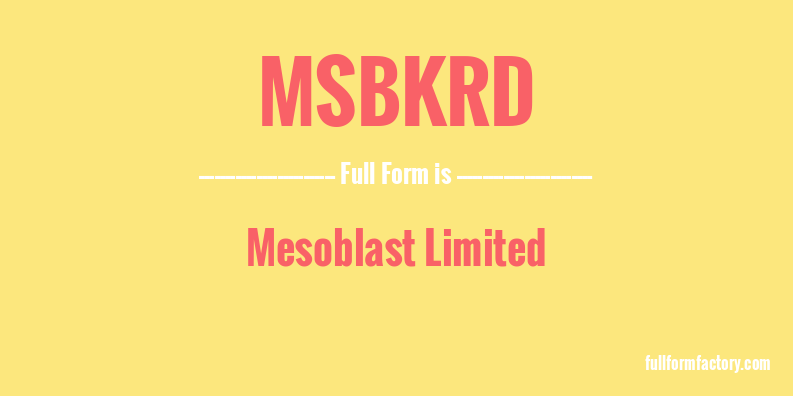 msbkrd-full-form