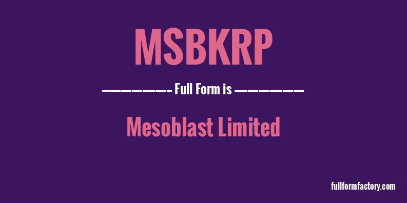 msbkrp-full-form