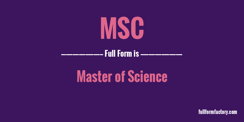 msc-full-form