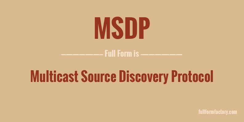 msdp-full-form