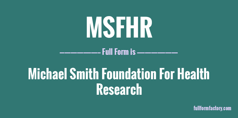 msfhr-full-form