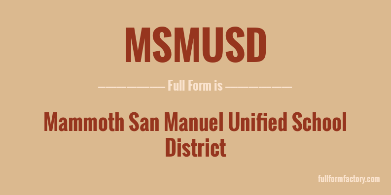 msmusd-full-form