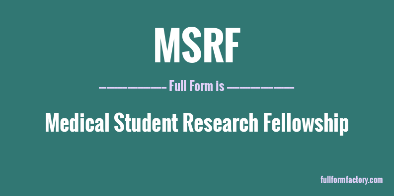 msrf-full-form