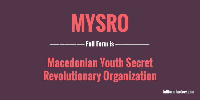 mysro-full-form