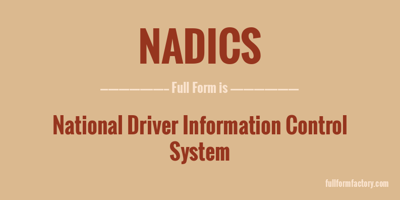 nadics-full-form