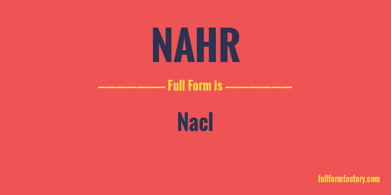 nahr-full-form