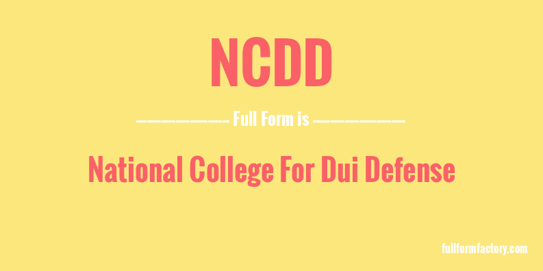 ncdd-full-form