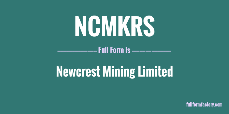 ncmkrs-full-form
