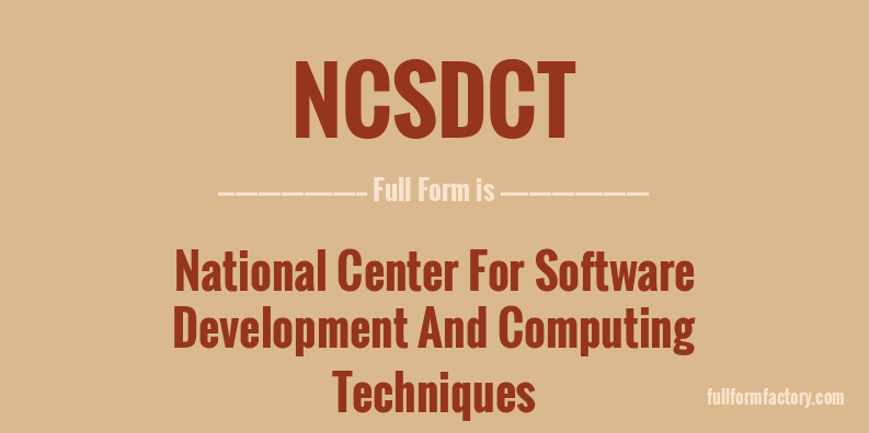 ncsdct-full-form