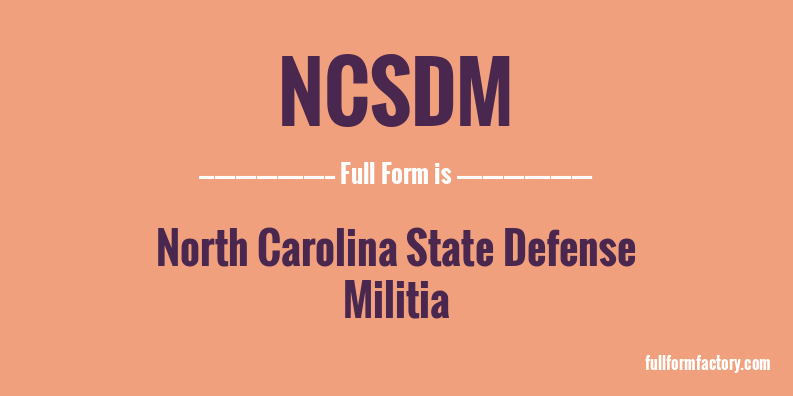 ncsdm-full-form