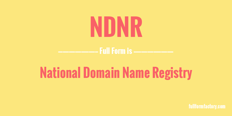 ndnr-full-form