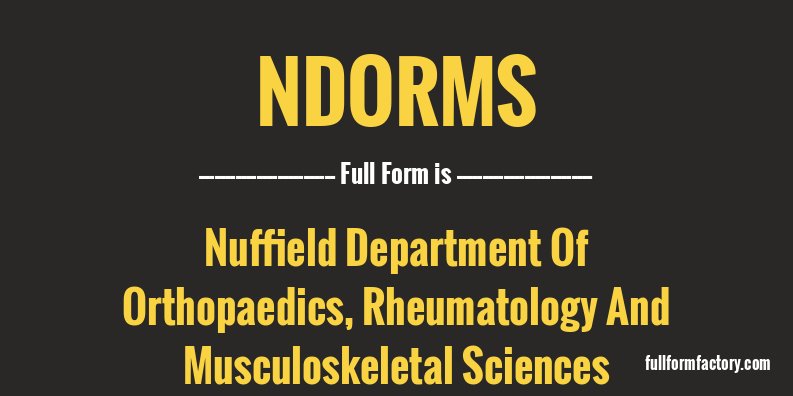 ndorms-full-form