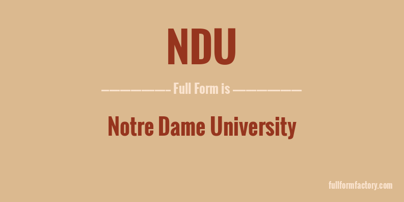 ndu-full-form
