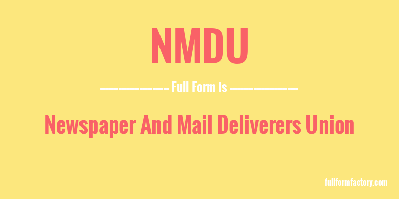 nmdu-full-form