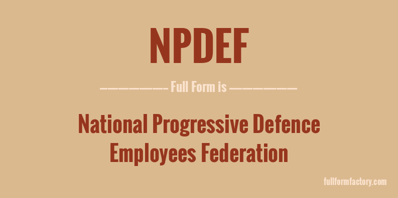 npdef-full-form