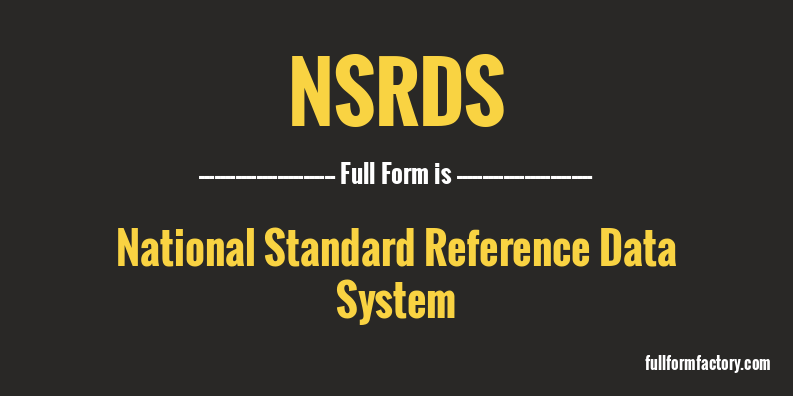 nsrds-full-form