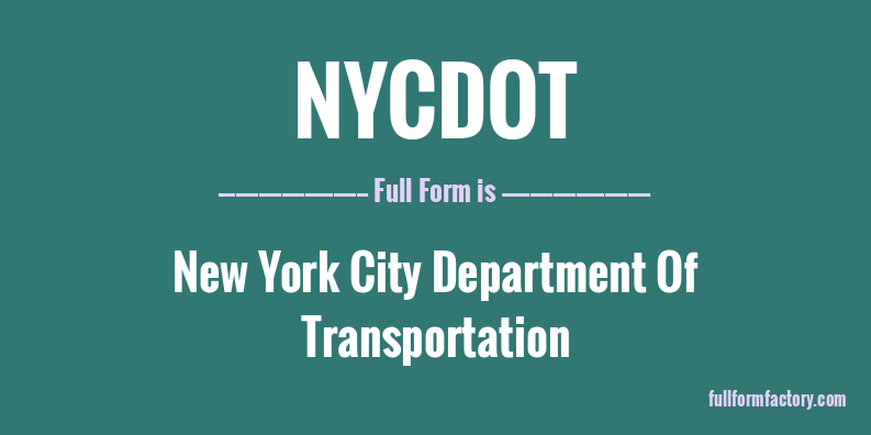 nycdot-full-form