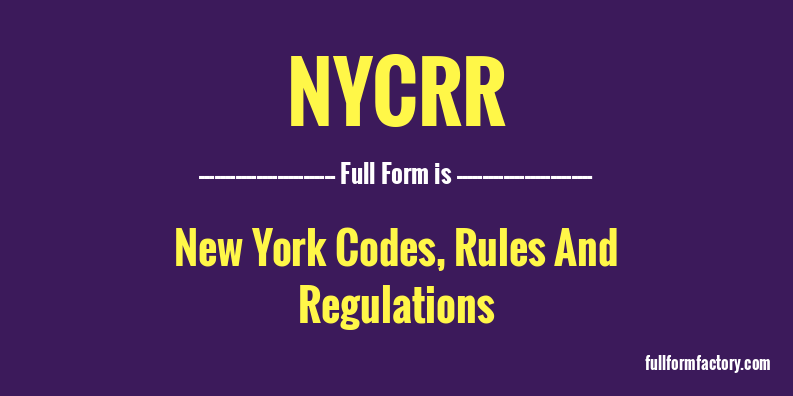 nycrr-full-form