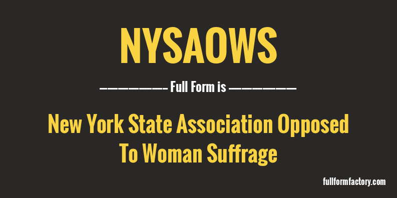 nysaows-full-form
