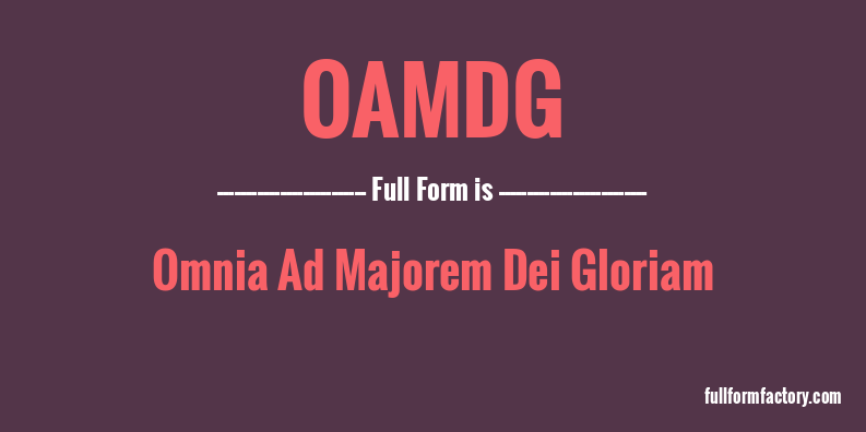 oamdg-full-form